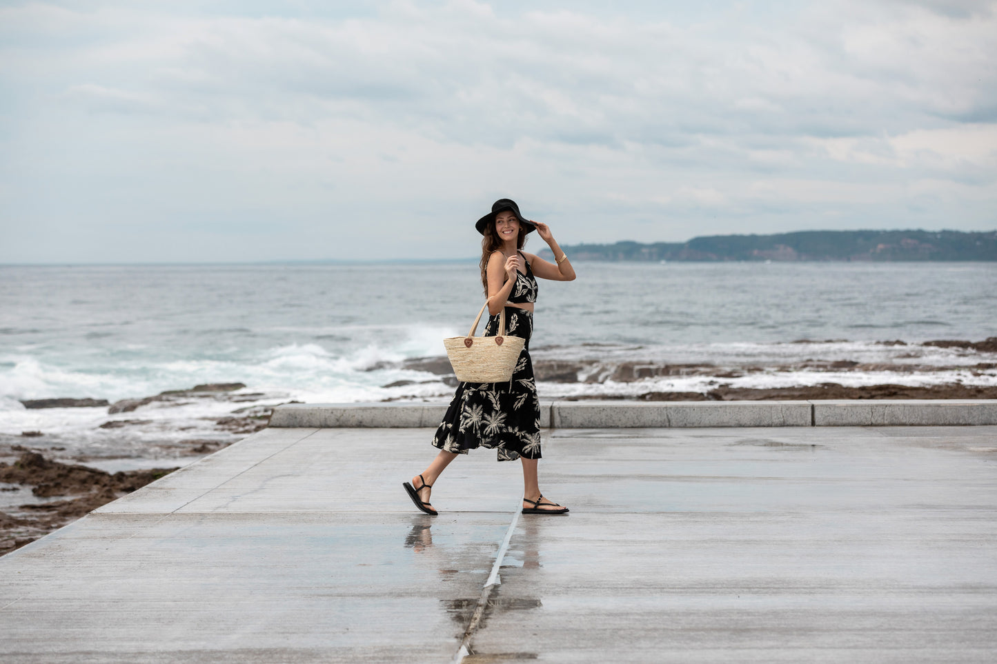 Tropical Skirt Set - Black