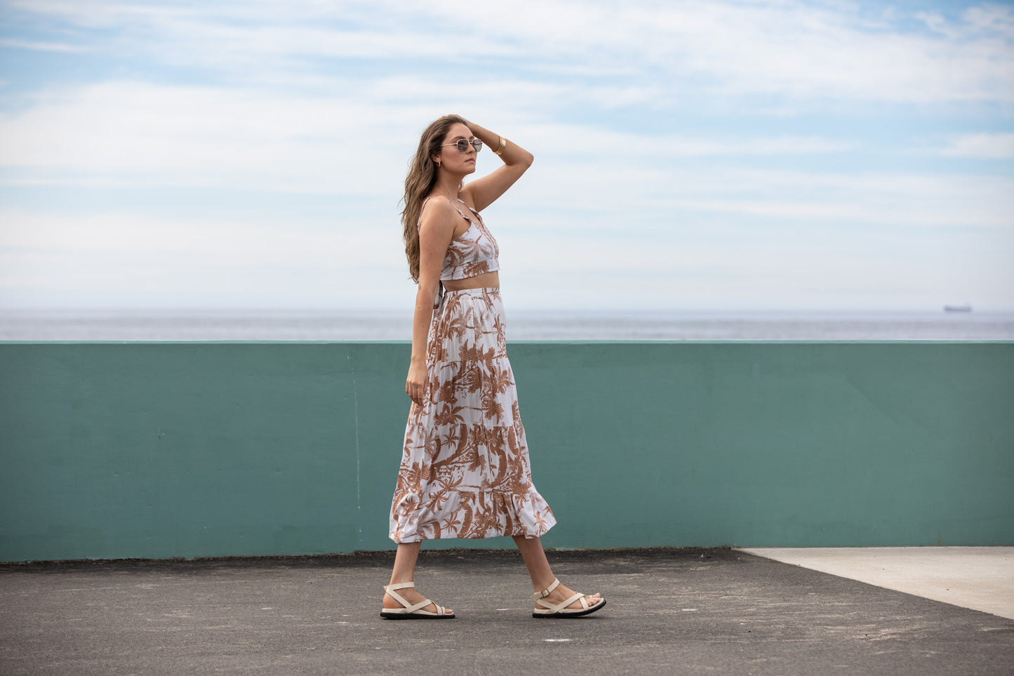 Tropical Skirt Set - White